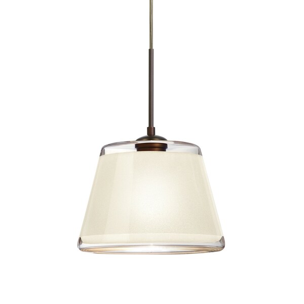 Besa Lighting Pica 9 Cord Pendant, White Sand, Bronze Finish, 1x75W Incandescent 1JT-PIC9WH-BR - main